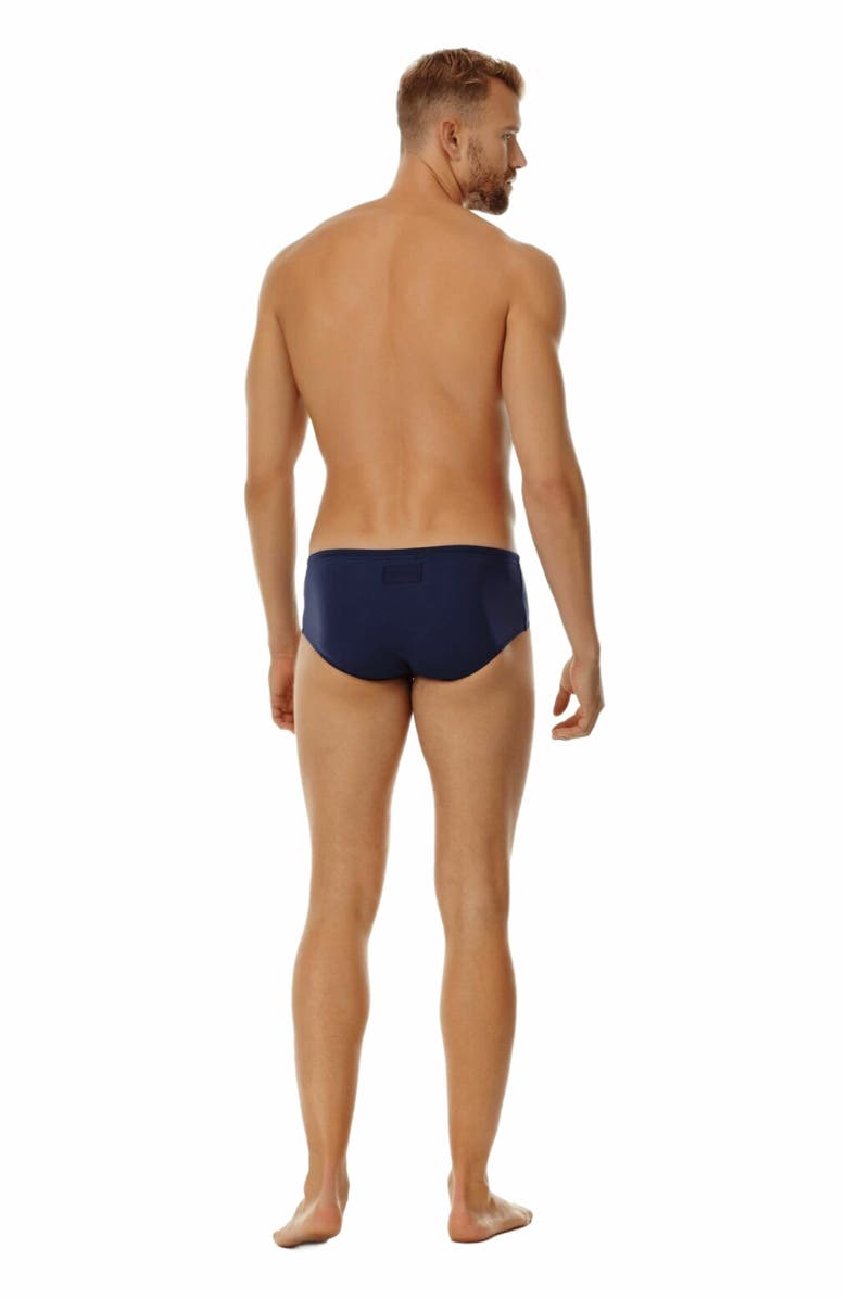 Vilebrequin Men's Solid Fitted Swim Brief, Alternate, color, Bleu Marine