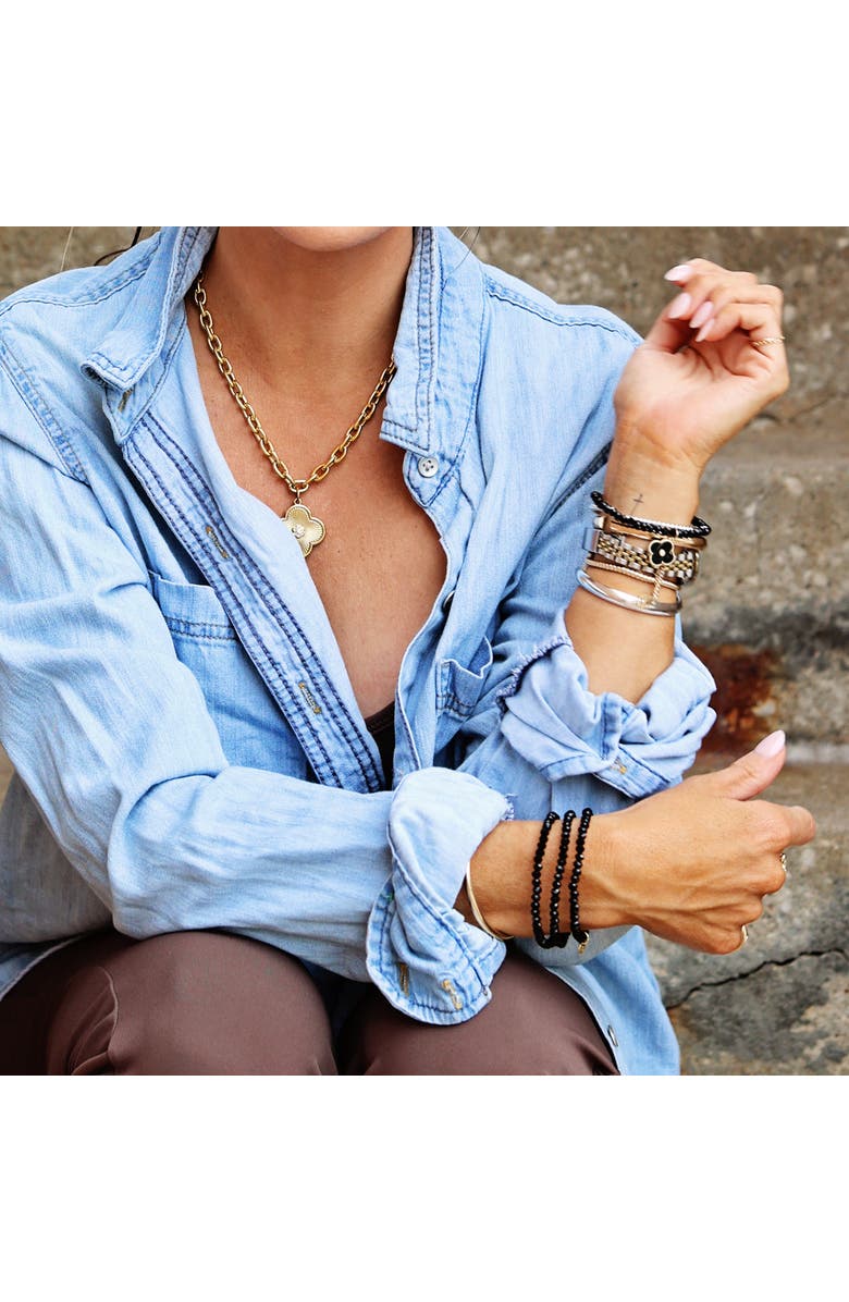 Bowood Lane Knox Charm Bracelet, Alternate, color, Black