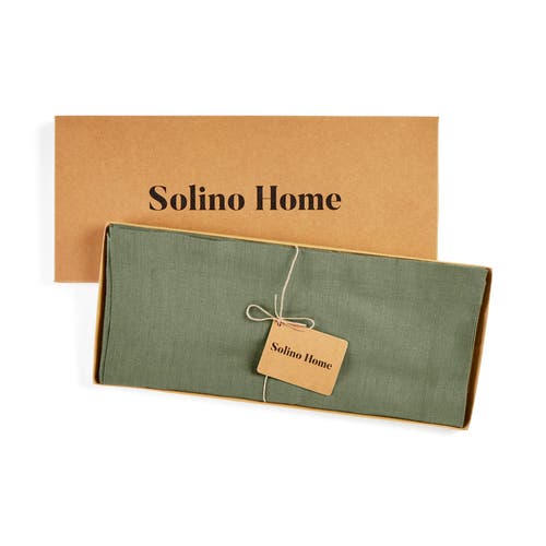 Solino Home Linen Table Runner In Green