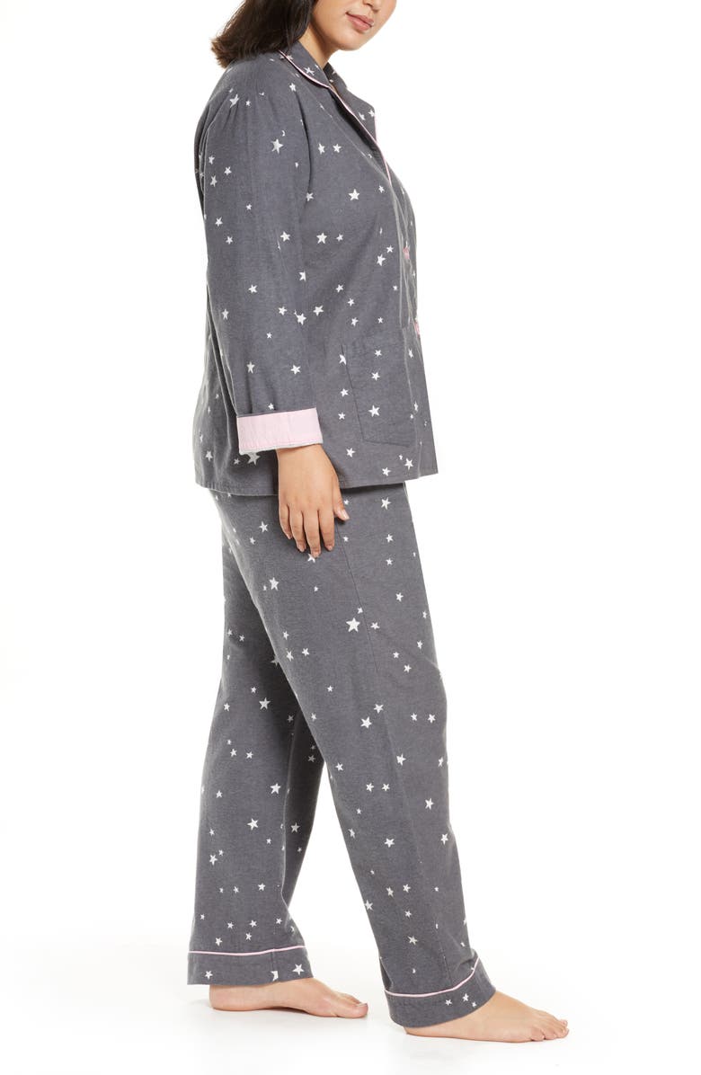 PJ Salvage Print Flannel Pajamas, Alternate, color, 