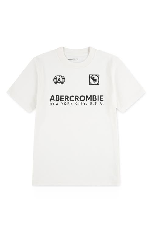 Abercrombie Kids Kids' Emblem Cotton Blend Graphic T-shirt In White