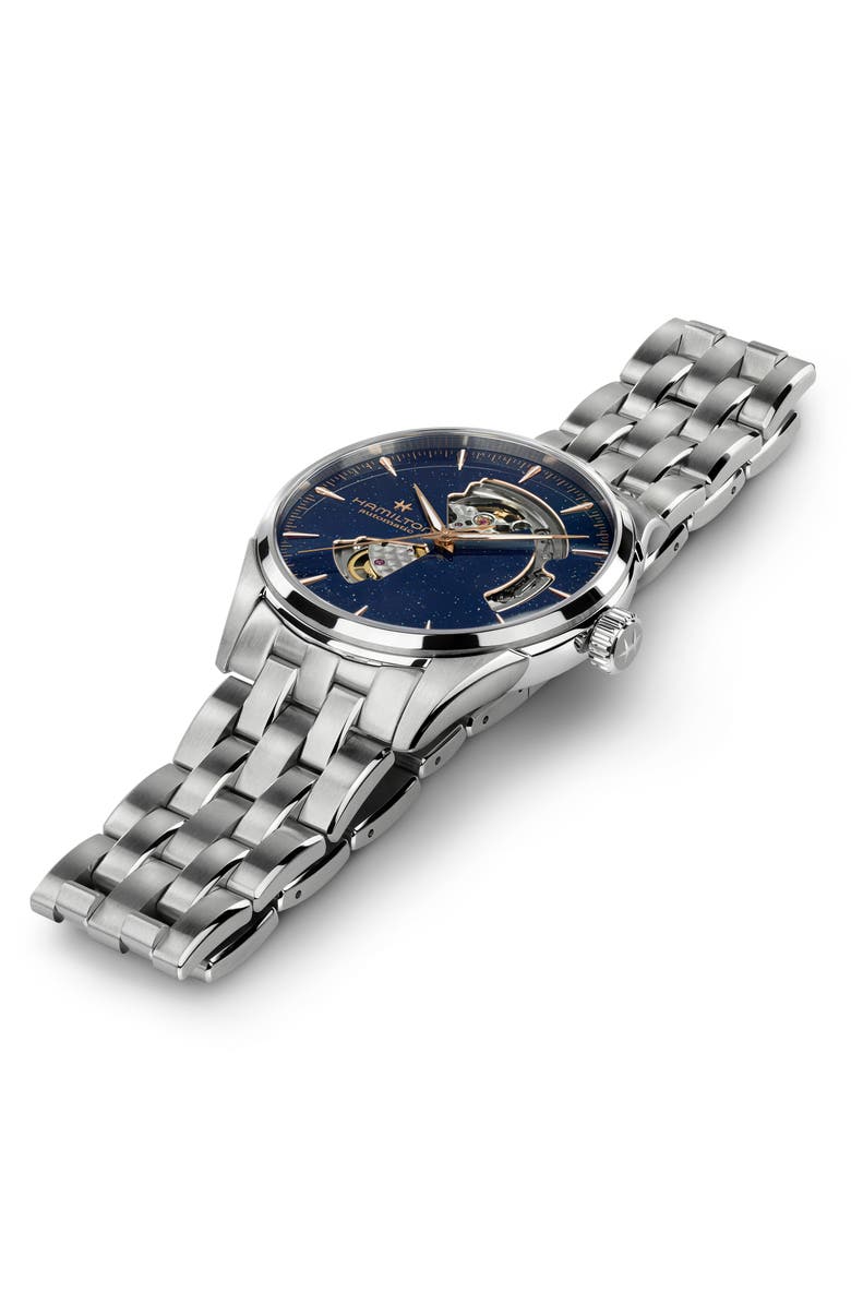 Hamilton Jazzmaster Open Heart Automatic Bracelet Watch, 42mm, Alternate, color, Blue