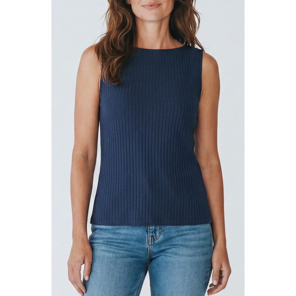 Liverpool Los Angeles Rib Boat Neck Tank In Blue