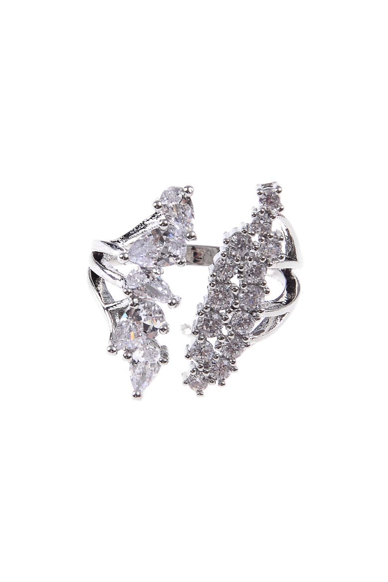 Cubic Zirconia Open Ring, Main, color, SILVER