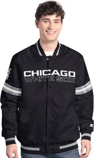 STARTER Men's Starter Black Chicago White Sox Scout Full-Snap Varsity Jacket