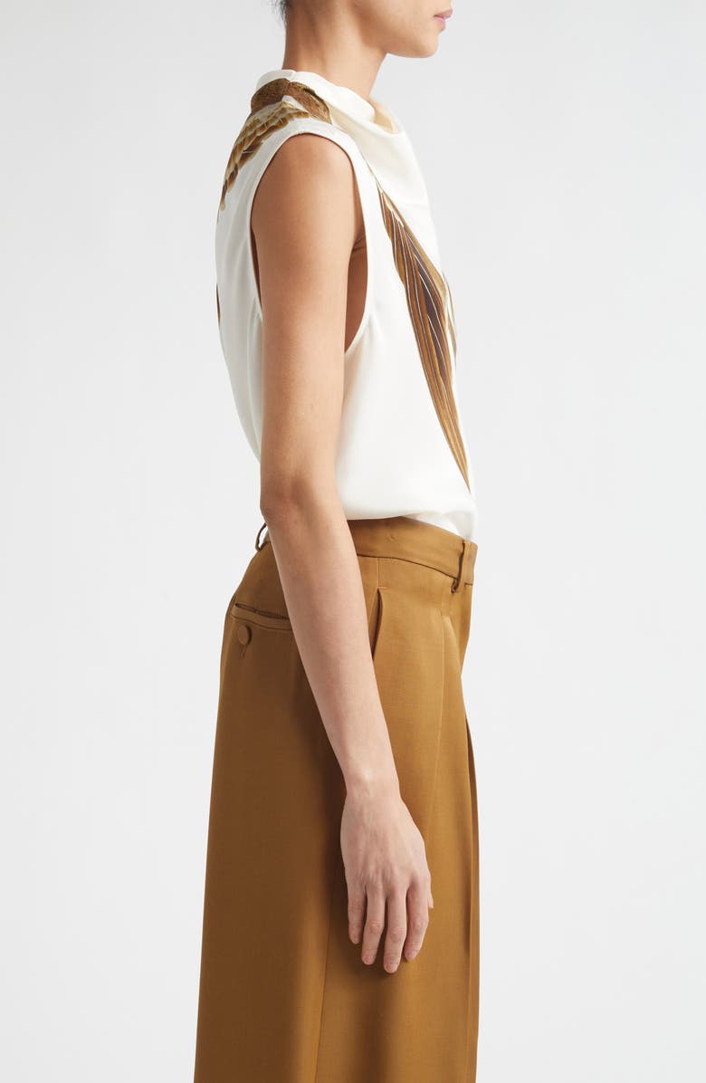 Altuzarra Arlie Silk Top, Alternate, color, Ivory Goose