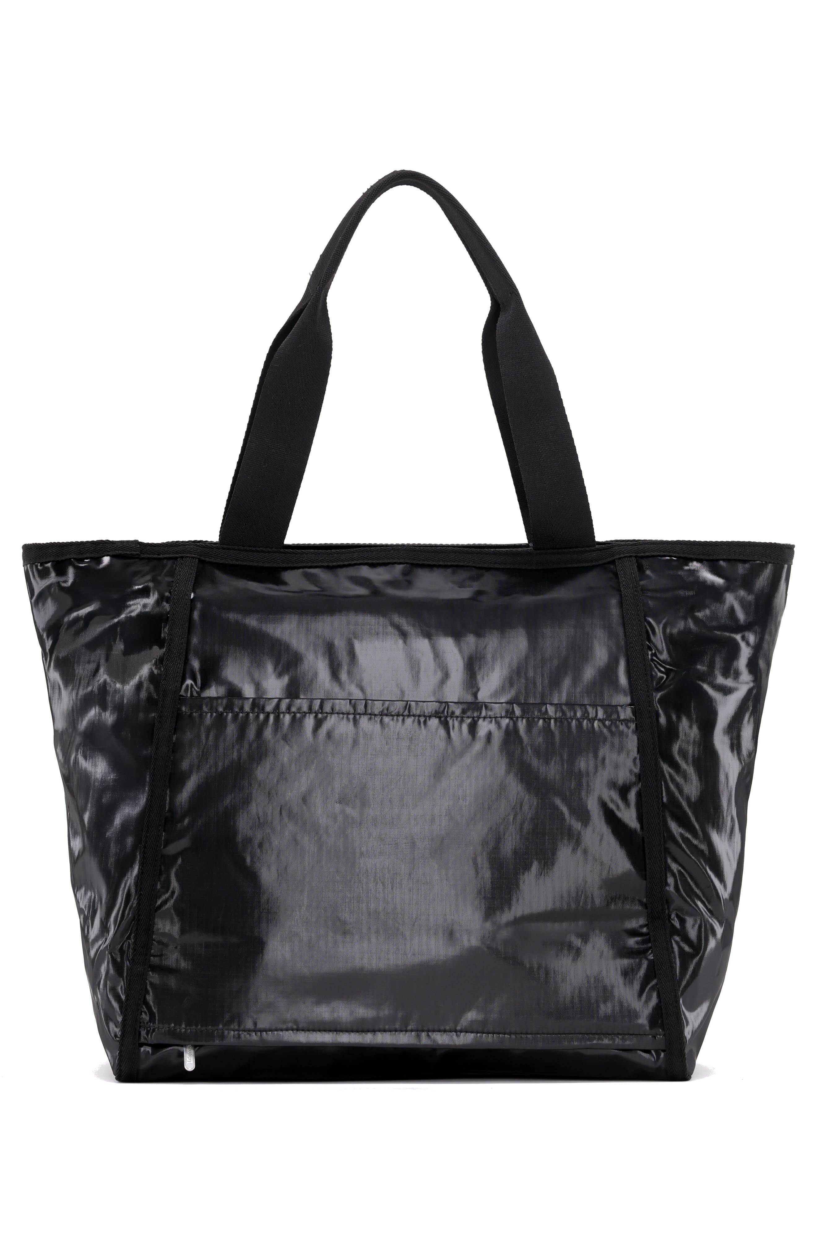 LeSportsac Shine Classic Nylon Tote, Alternate, color, Black Shine