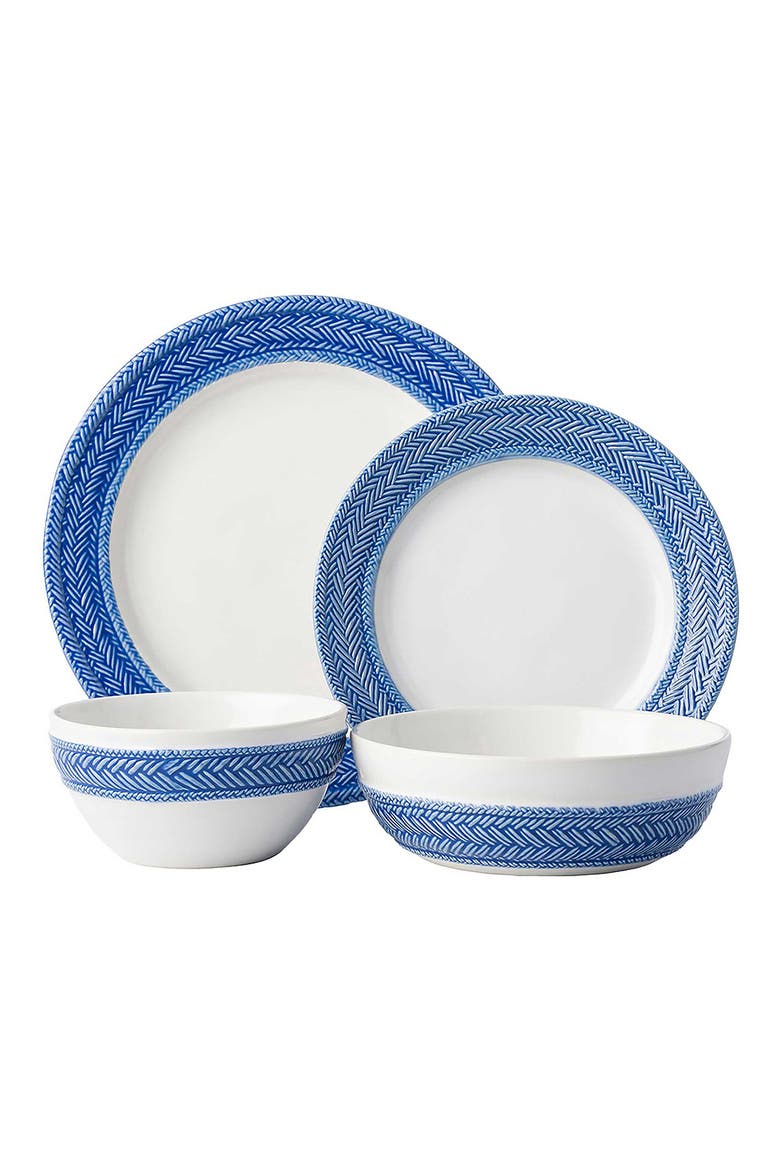 Le Panier 4-Piece Dinnerware Place Setting, Main, color, WHITEWASH/DELFT BLUE