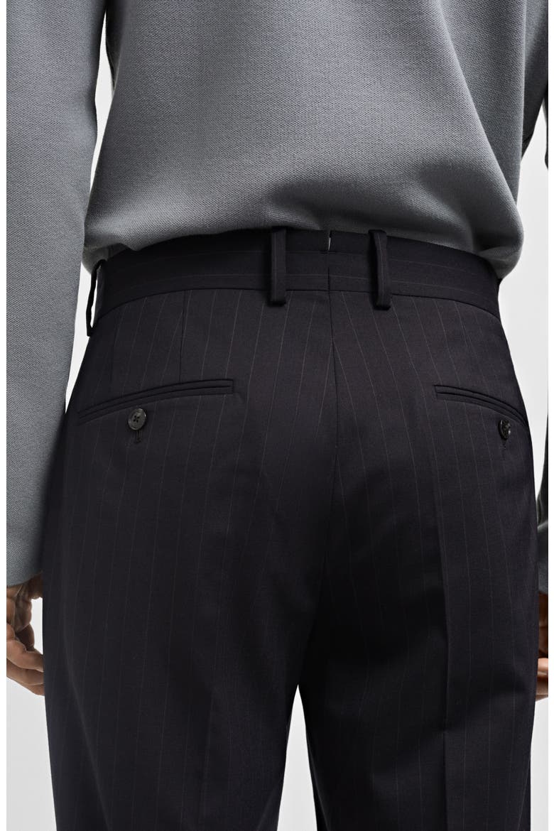 Slim Fit Pleated Pinstripe Suit Pants, Alternate, color, DARK NAVY