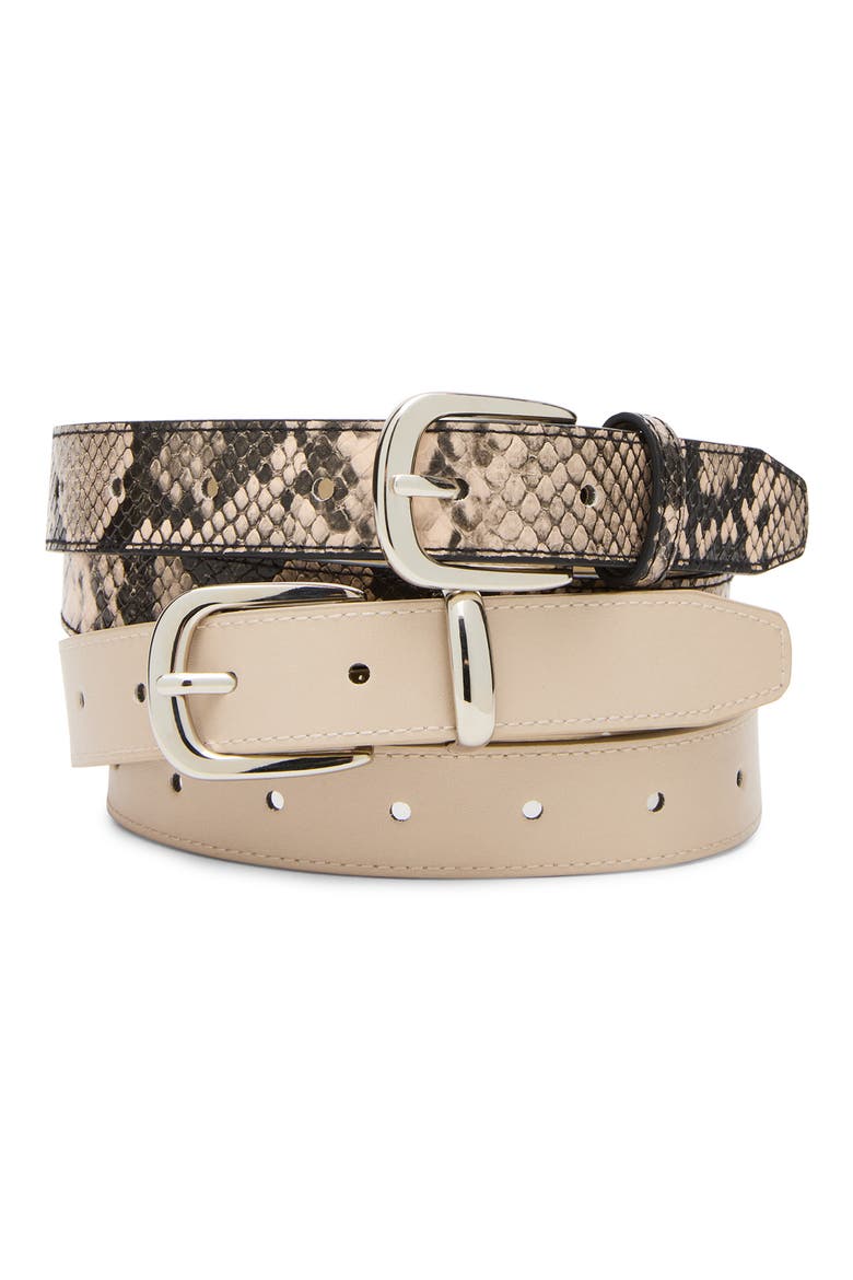 2-for-1 Assorted Faux Leather Belts, Alternate, color, OFF WHITE-TAUPE