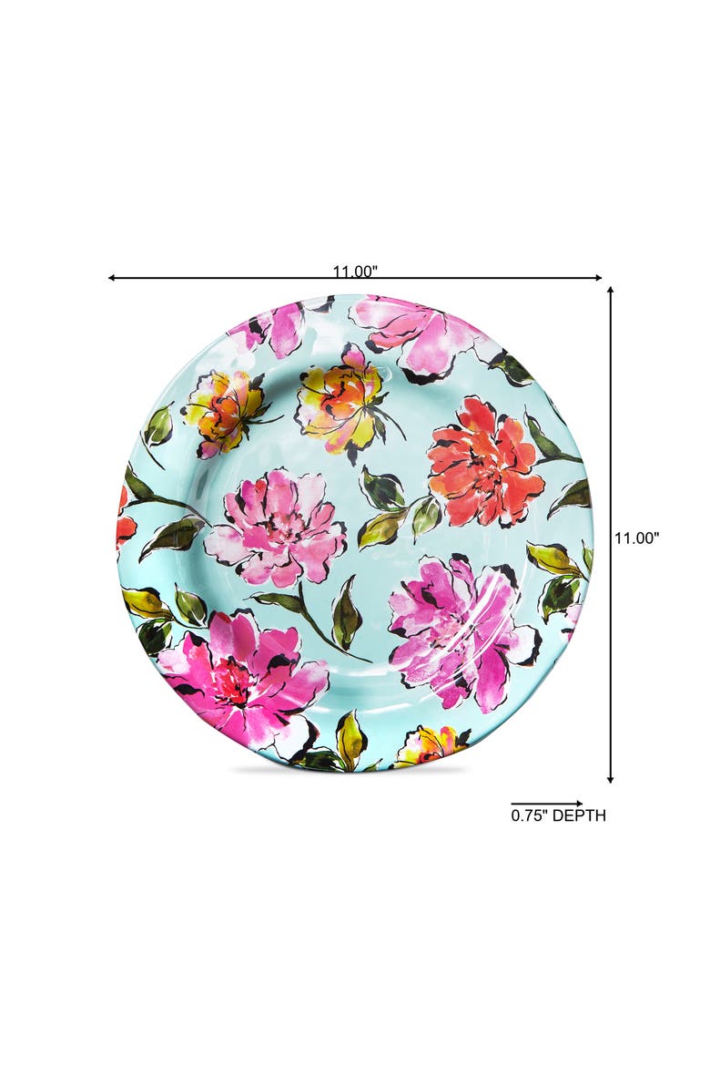 In Bloom Melamine Dinner Plate Multi Melamine Spring, Alternate, color, Blue