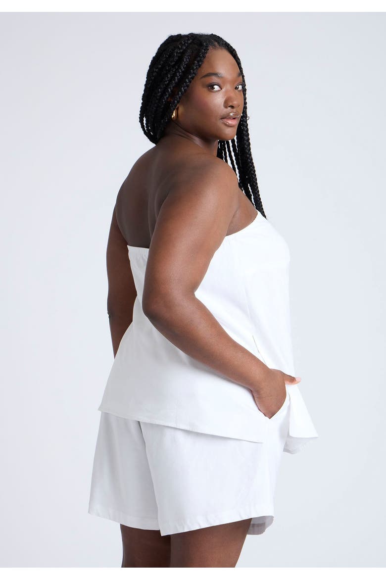 Linen Column Tube Top, Alternate, color, SNOW WHITE