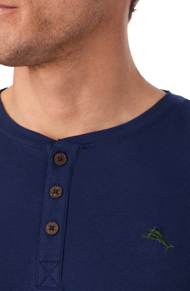 Tommy Bahama Long Sleeve Cotton & Modal Henley Pajama Top, Alternate, color, Navy