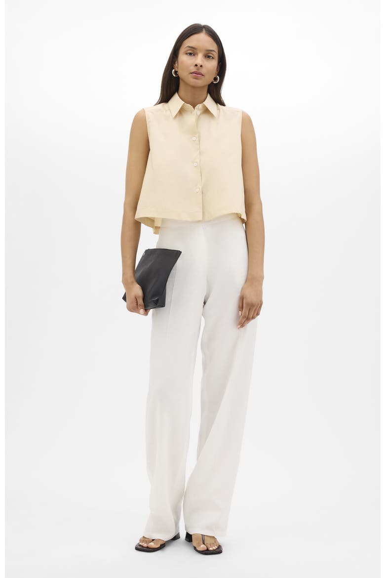 Cropped Sleeveless Shirt | Sand, Alternate, color, Sand