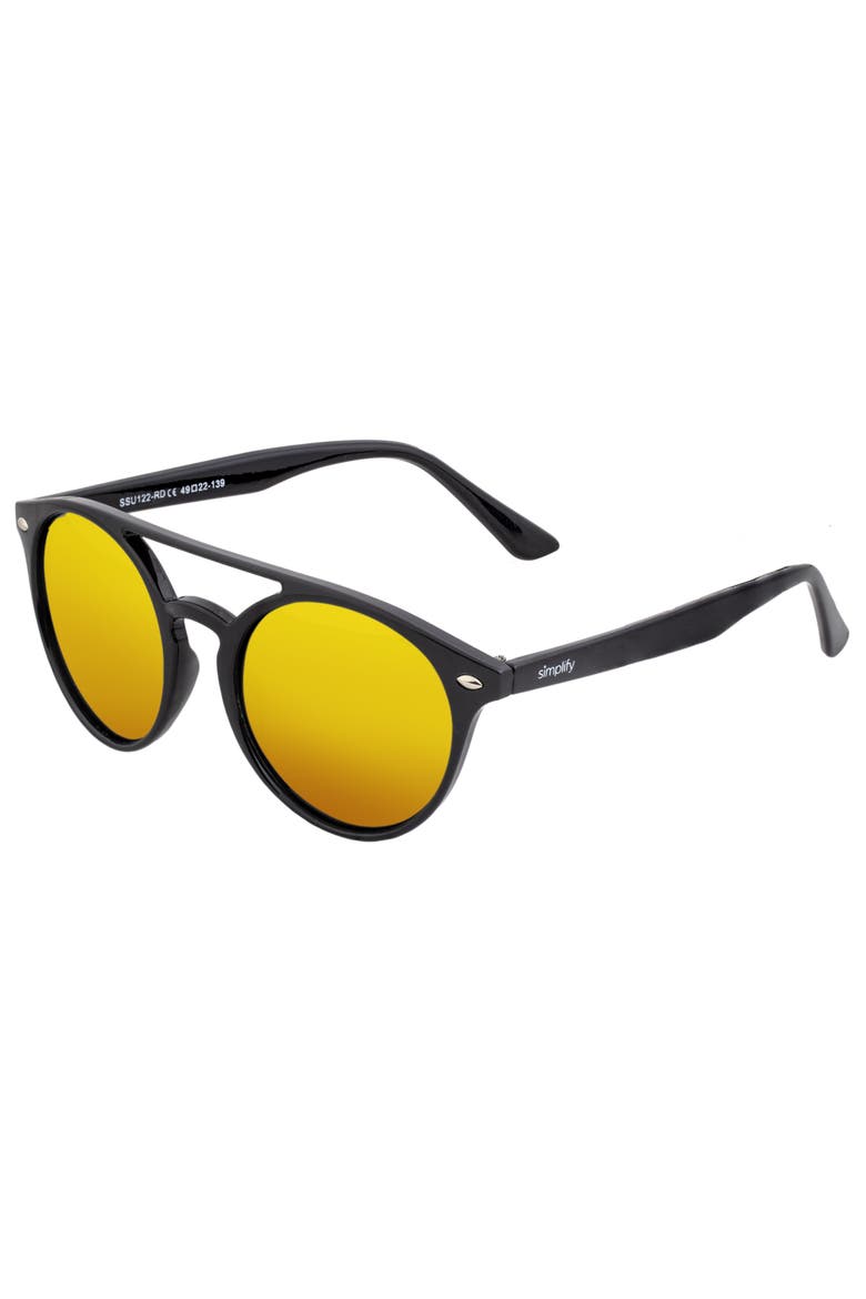Finley Polarized Sunglasses, Main, color, Black/Red-Yellow