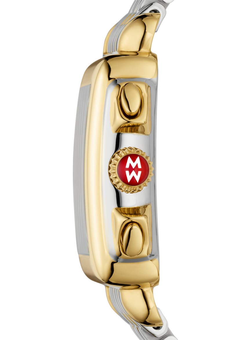 Deco Diamond Chronograph Watch Head & Bracelet, 33mm, Alternate, color, GOLD/ SILVER/ WHITE