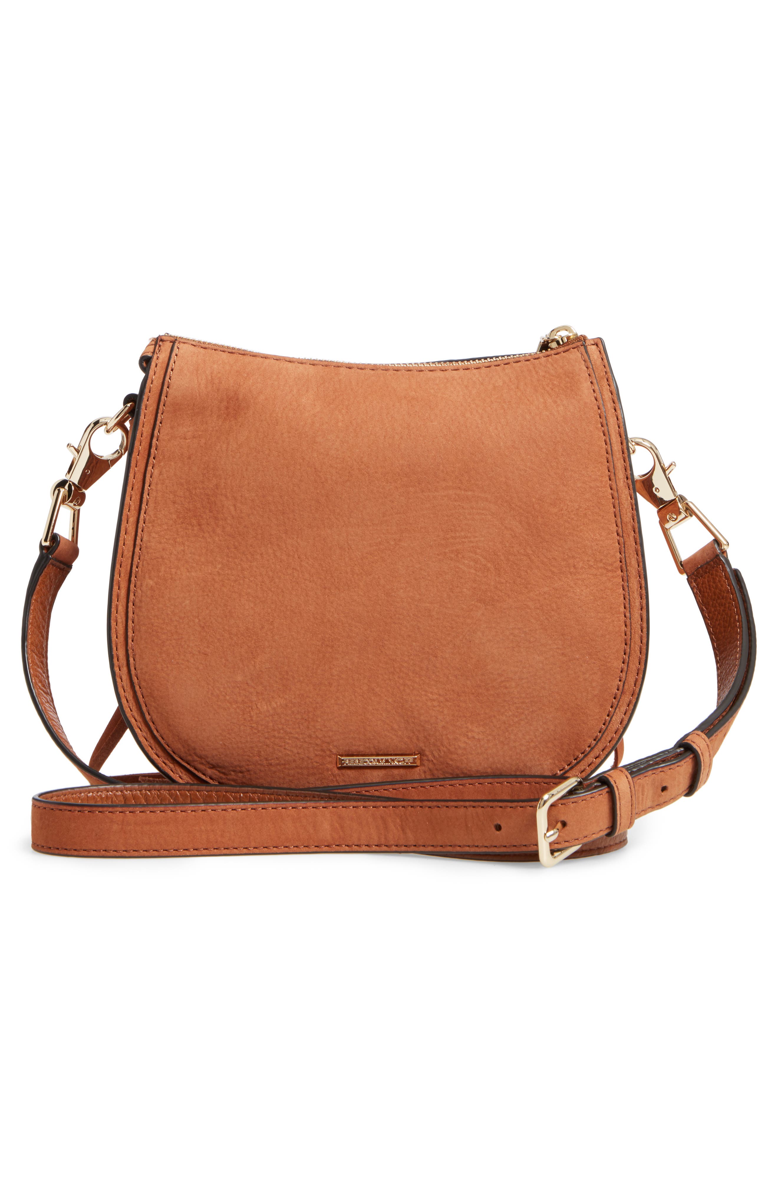 Mini Vanity Saddle Bag, Alternate, color, ALMOND NUBUCK
