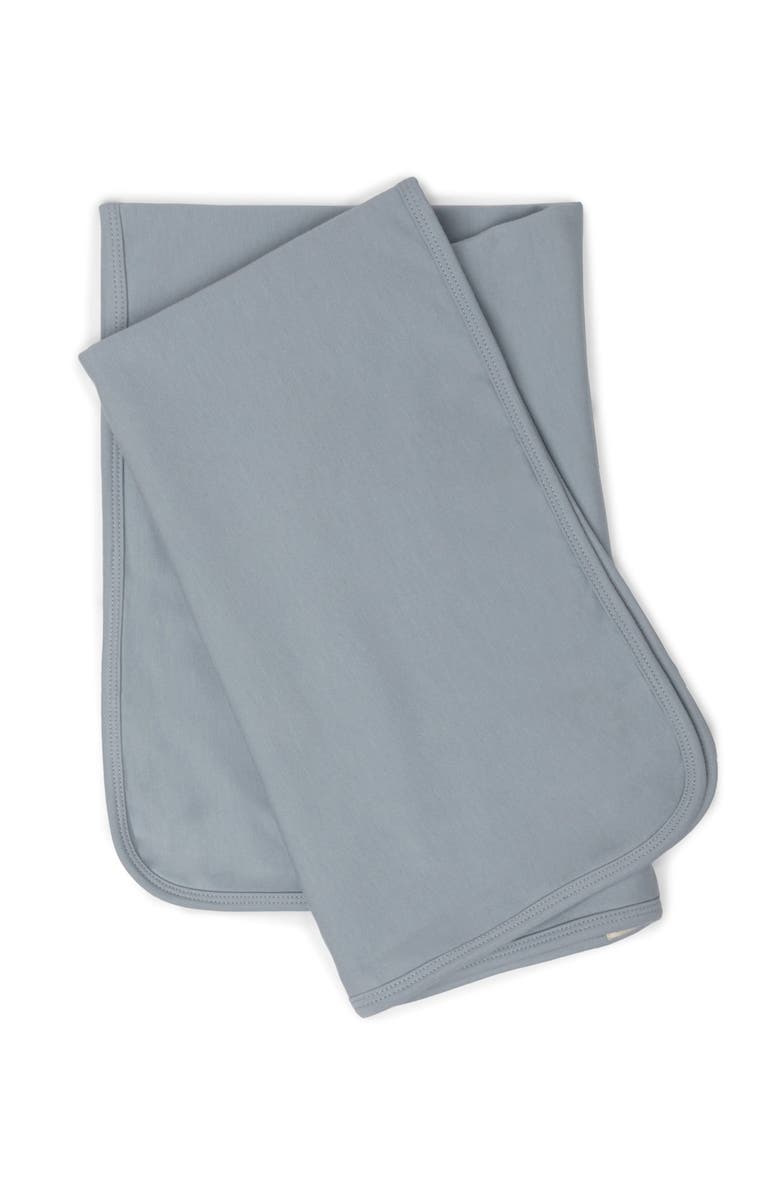 Bebe Bella Boy Bunny Applique Jersey Blanket, Main, color, Blue Mist