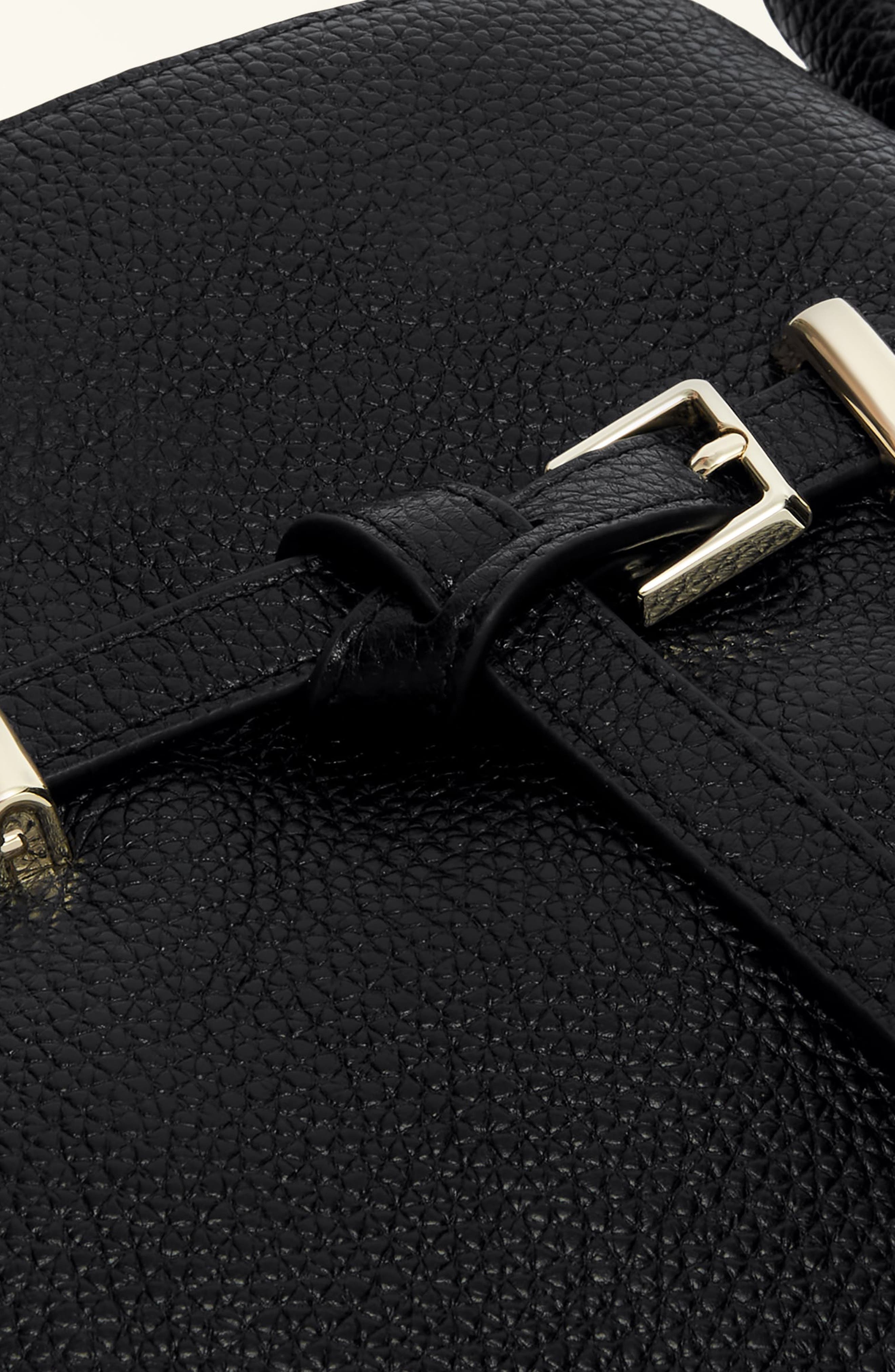 Furla Aura Belted Leather Shoulder Bag, Alternate, color, Nero