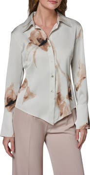 Donna Karan New York Floral Print Button-Up Shirt