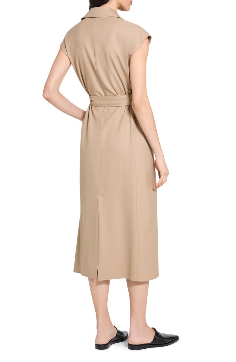 Theory Dolman Sleeve Trench Coat Midi Dress, Alternate, color, New Camel