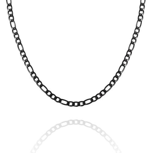 Lucky Brand Figaro Chain Necklace In Black