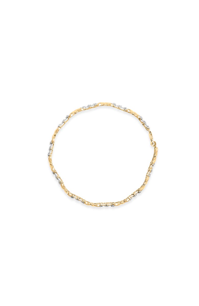 Haus of Brilliance 10k Yellow Gold 1/3 Cttw Diamond 3 Stone and X-Link Bracelet - 7.50" Inches, Alternate, color, Yellow