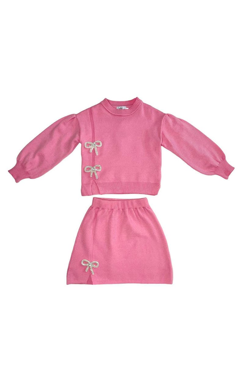 Lola + The Boys Pretty in Pink Bow Set, Main, color, Pink