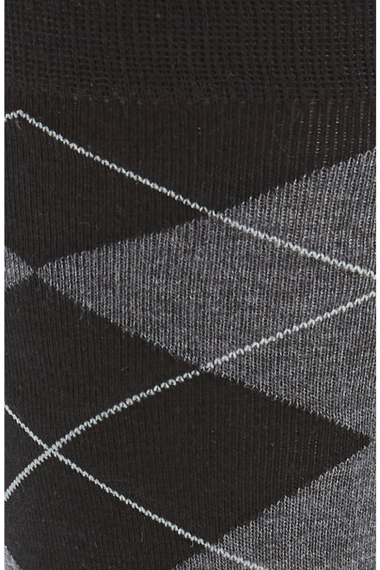 Argyle Crew Socks, Alternate, color, BLACK