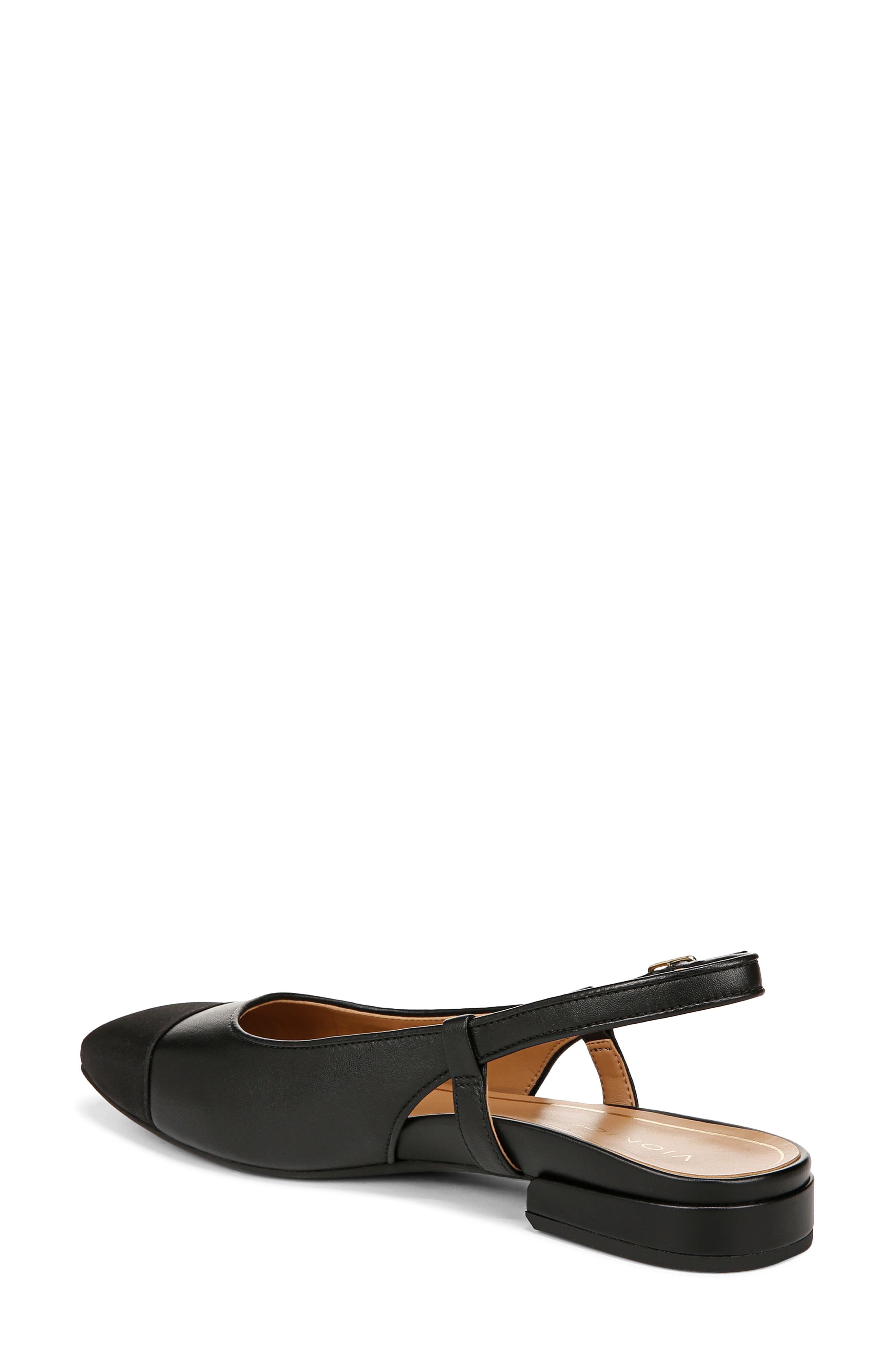 Vionic Petaluma Slingback Flat, Alternate, color, Black Leather