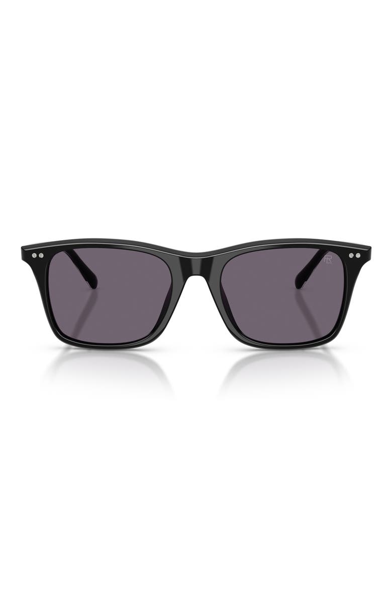 54mm Phantos Sunglasses, Main, color, SHINY BLACK / PURPLE
