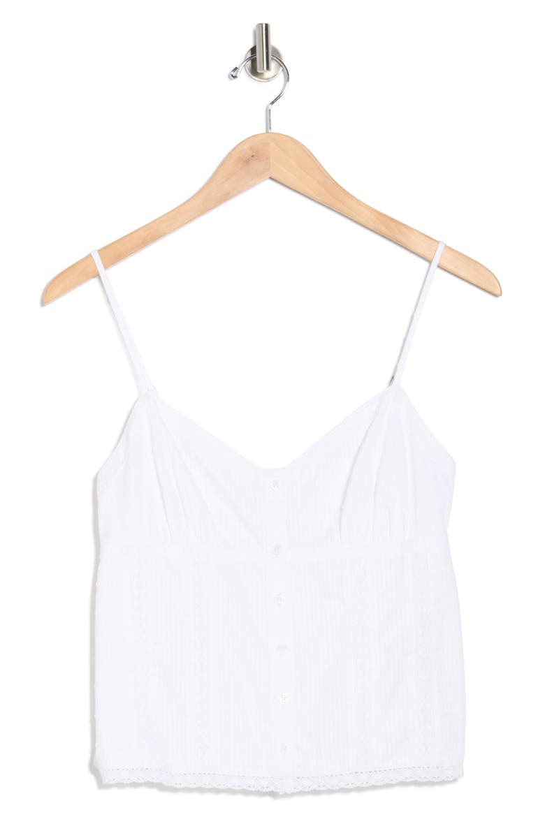 Button Front Baby Doll Tank Top, Alternate, color, WHITE
