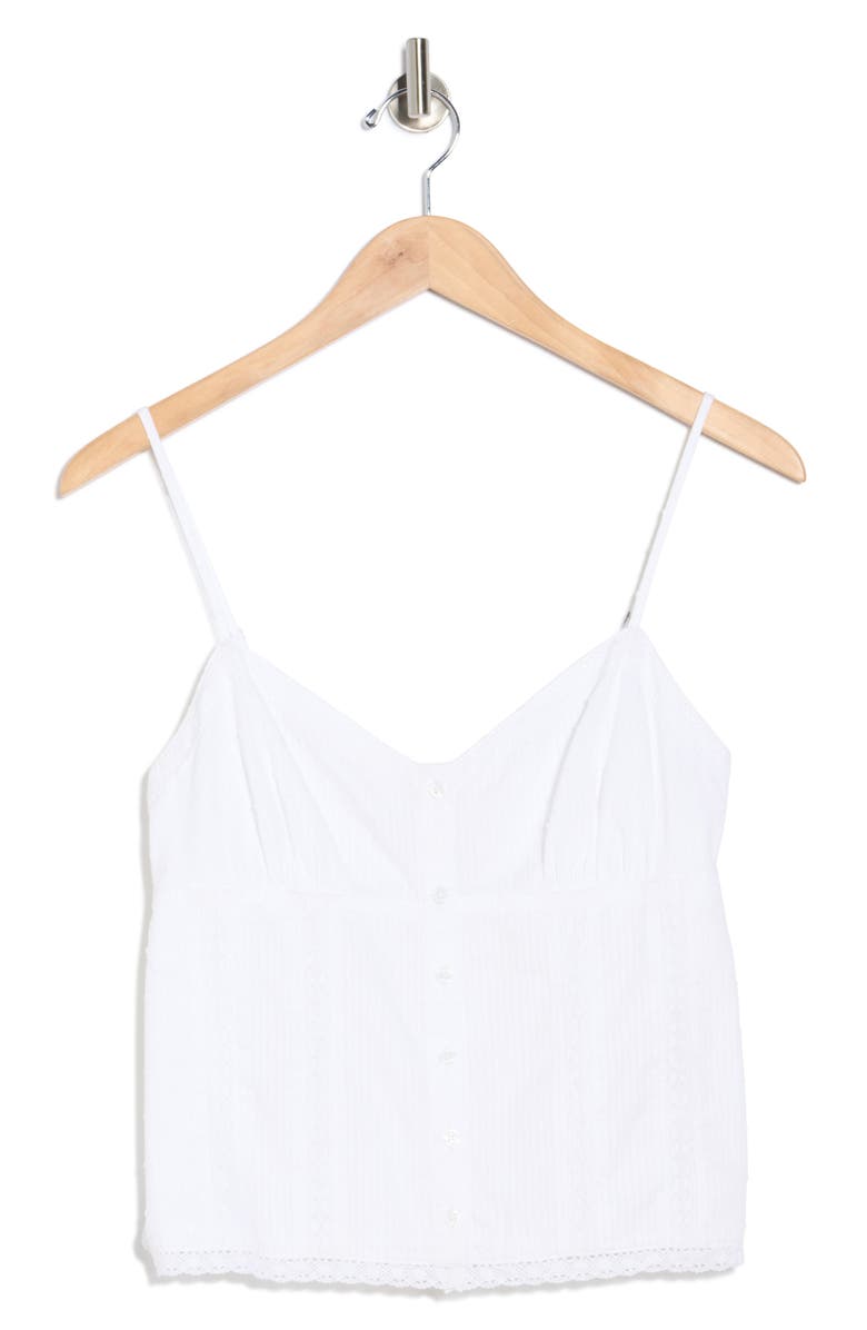 Abound Button Front Baby Doll Tank Top, Alternate, color, White
