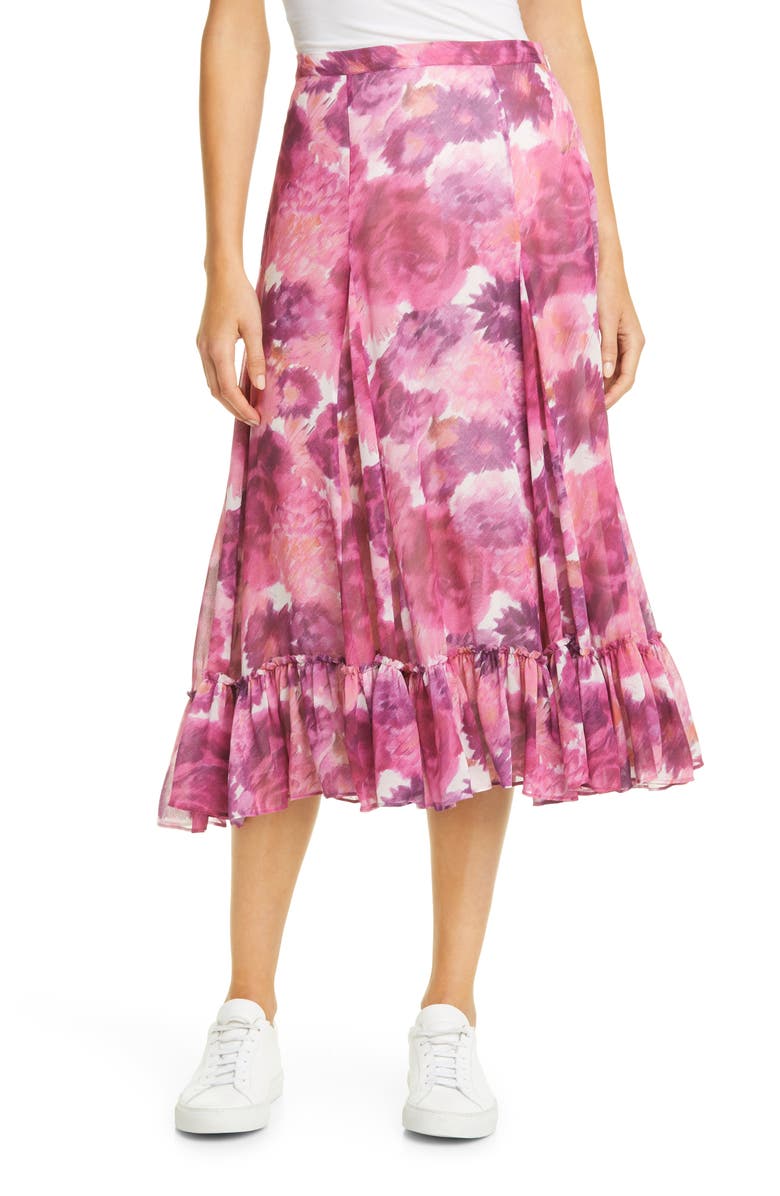 LoveShackFancy Lil Floral Silk Skirt, Main, color,