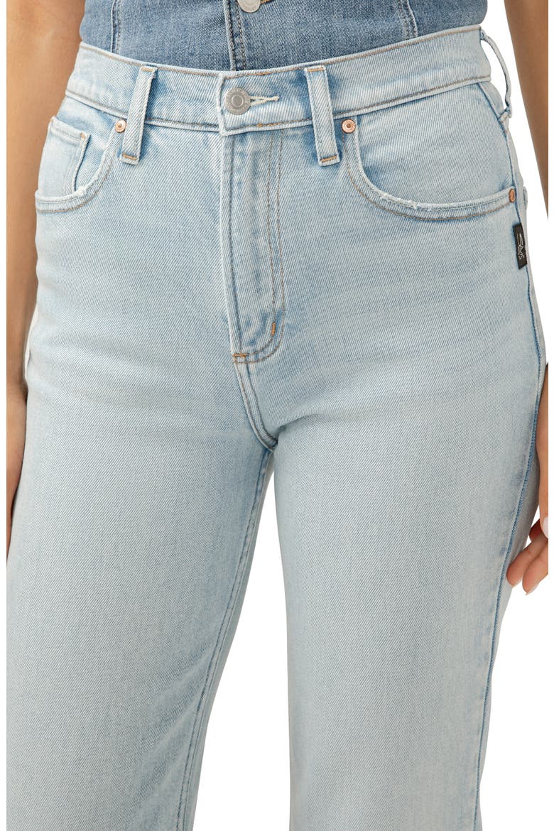 Highly Desirable Raw Hem High Waist Straight Leg Jeans, Alternate, color, INDIGO
