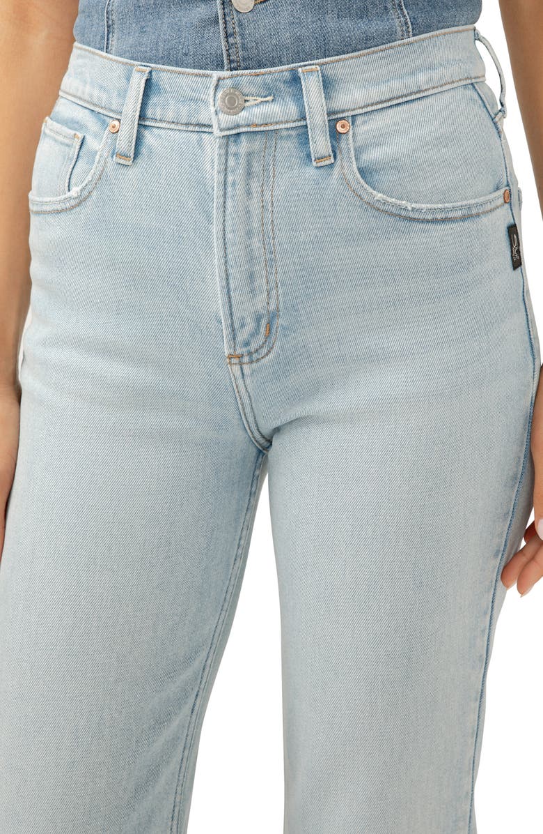 Silver Jeans Co. Highly Desirable Raw Hem High Waist Straight Leg Jeans, Alternate, color, Indigo