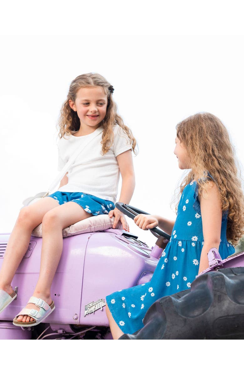 Deux par Deux Little Girl's Crinkle Jersey Top Off White, Alternate, color, 