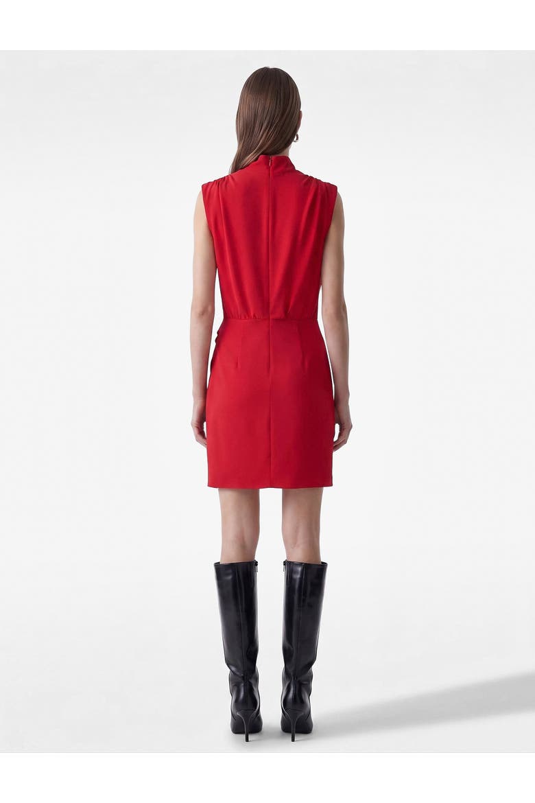 Sleeveless Cowl Neck Draped Mini Dress, Alternate, color, RED