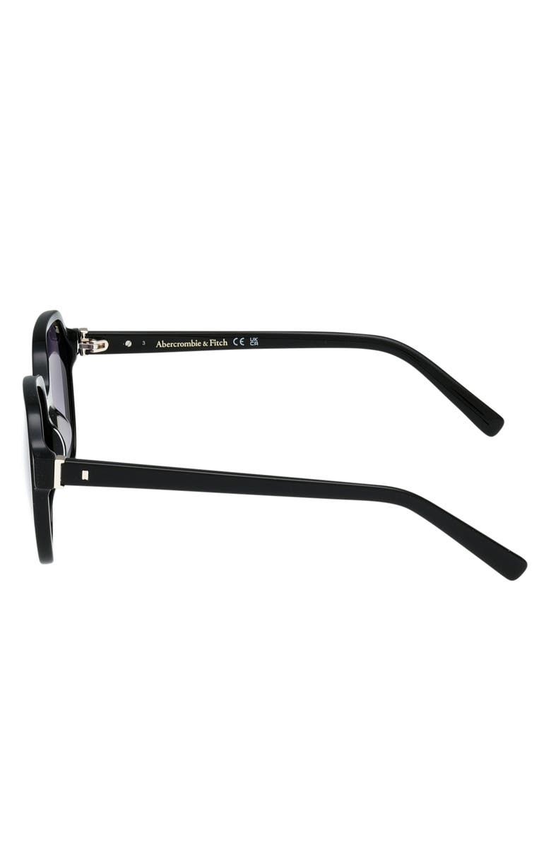 ABERCROMBIE & FITCH 54mm Gradient Geometric Sunglasses, Alternate, color, Shiny Black / Gradient Smoke