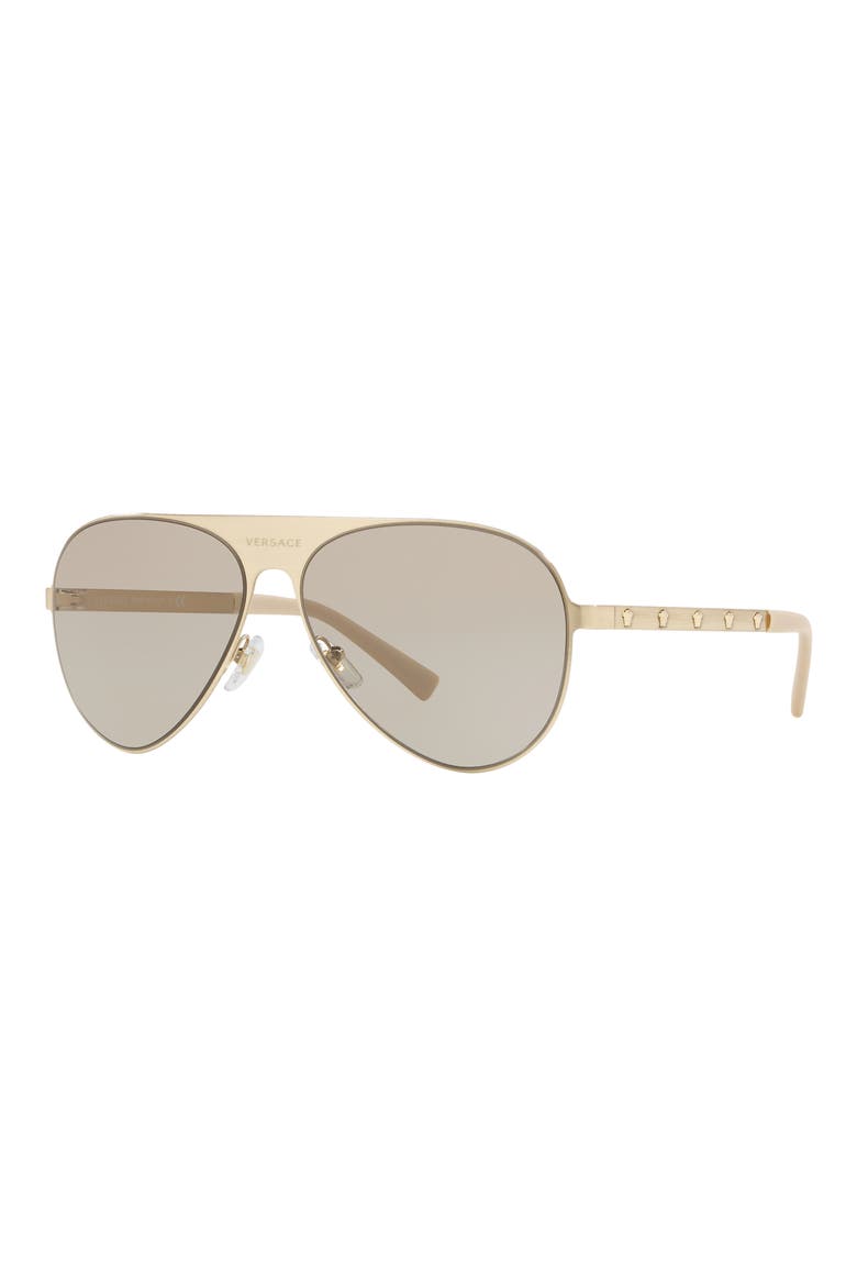 59mm Pilot Aviator Sunglasses, Alternate, color, LITE BROWN
