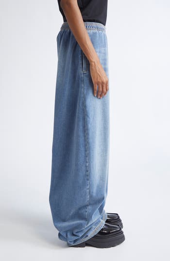 Alexander Wang Elastic Waist Brushed Denim Sweatpants