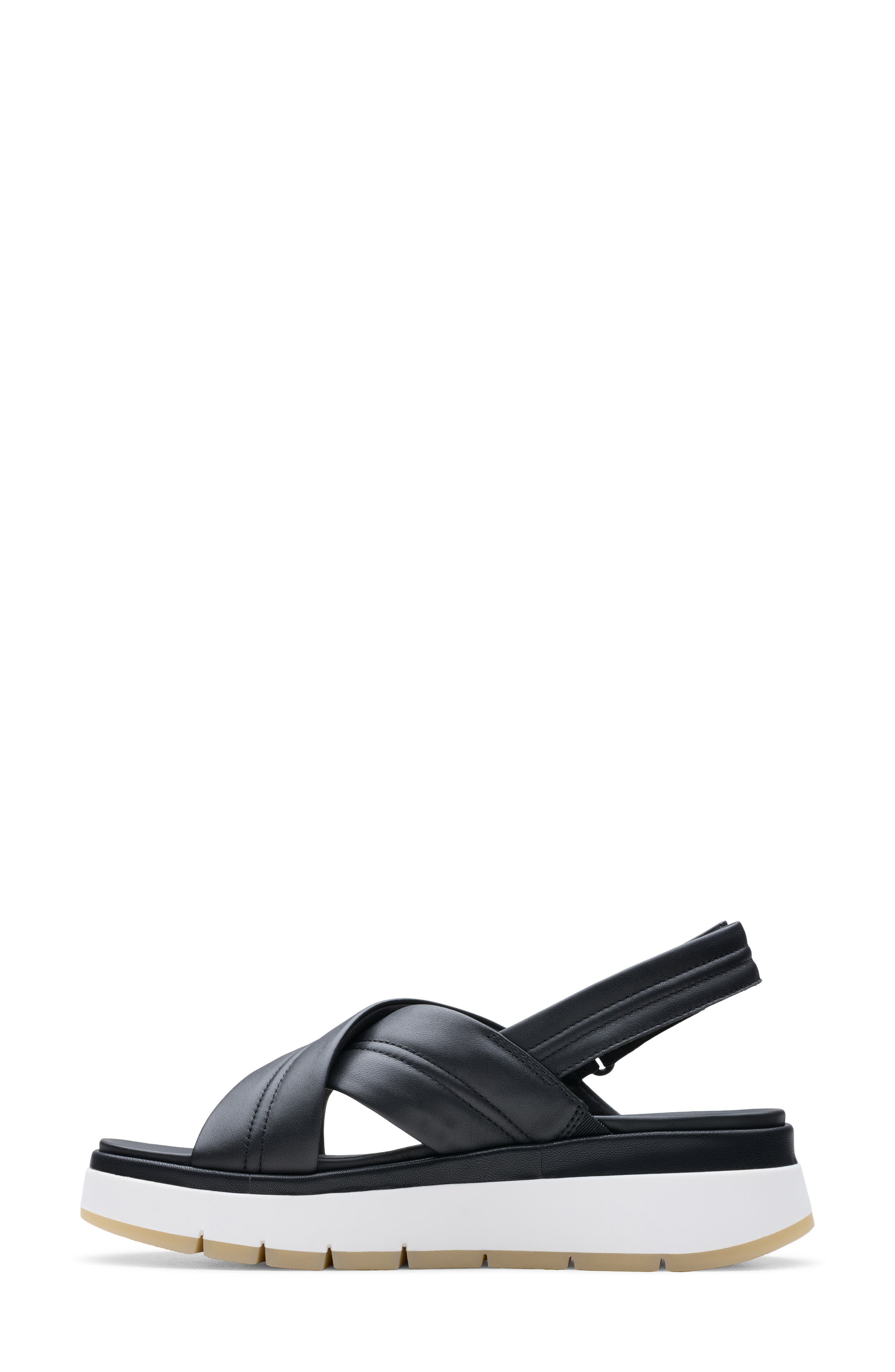 Clarks<sup>®</sup> Tuscan Crisscross Slingback Sandal, Alternate, color, Black Leather