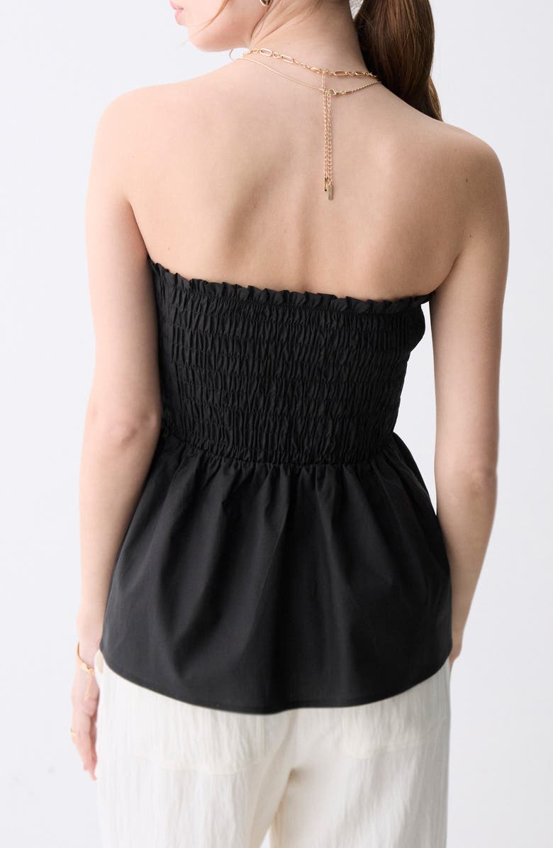 DELUC Palmeira Smocked Cotton Tube Top, Alternate, color,