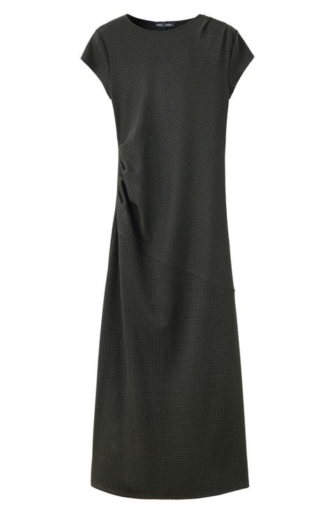Plaid A-Line Midi Dress