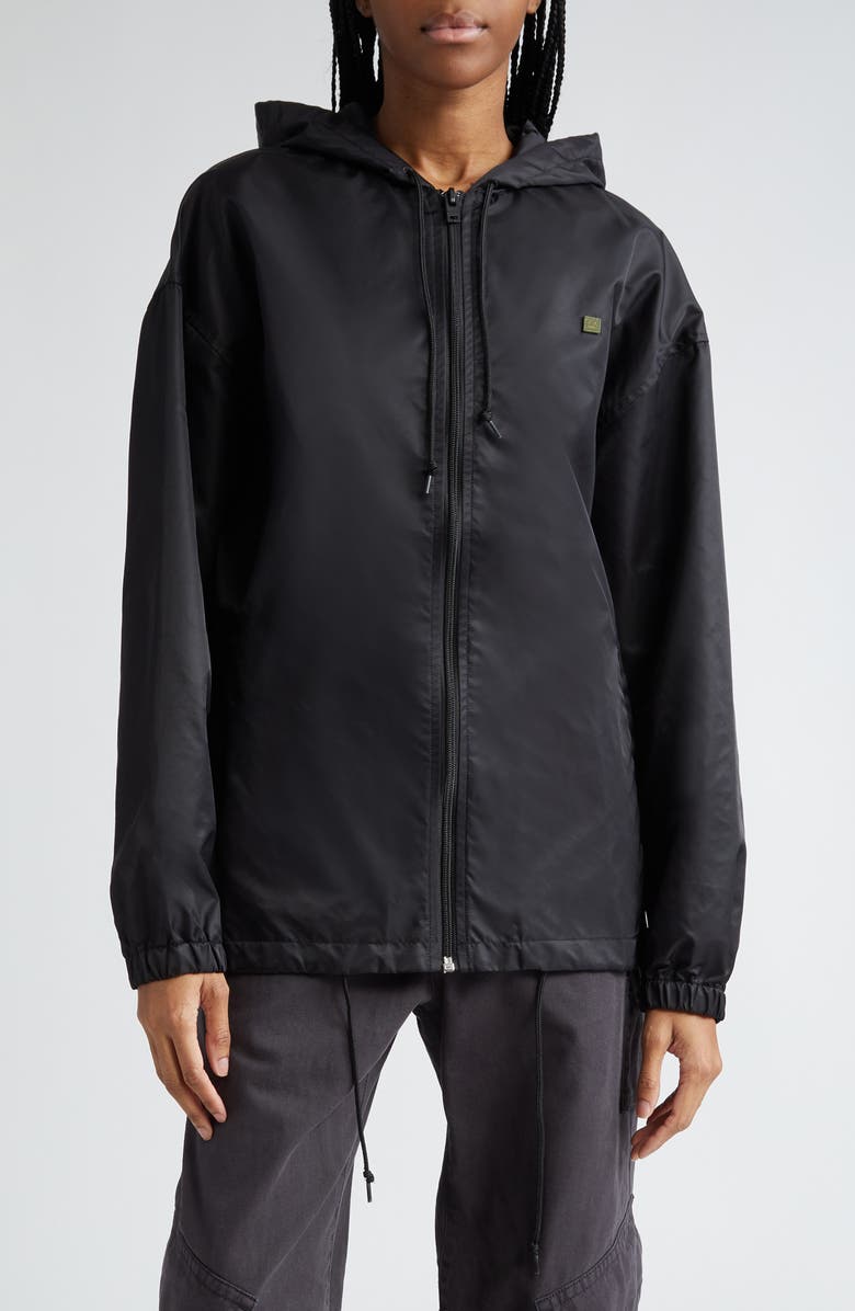 Acne Studios Ovitta Face Patch Hooded Nylon Jacket, Main, color, 