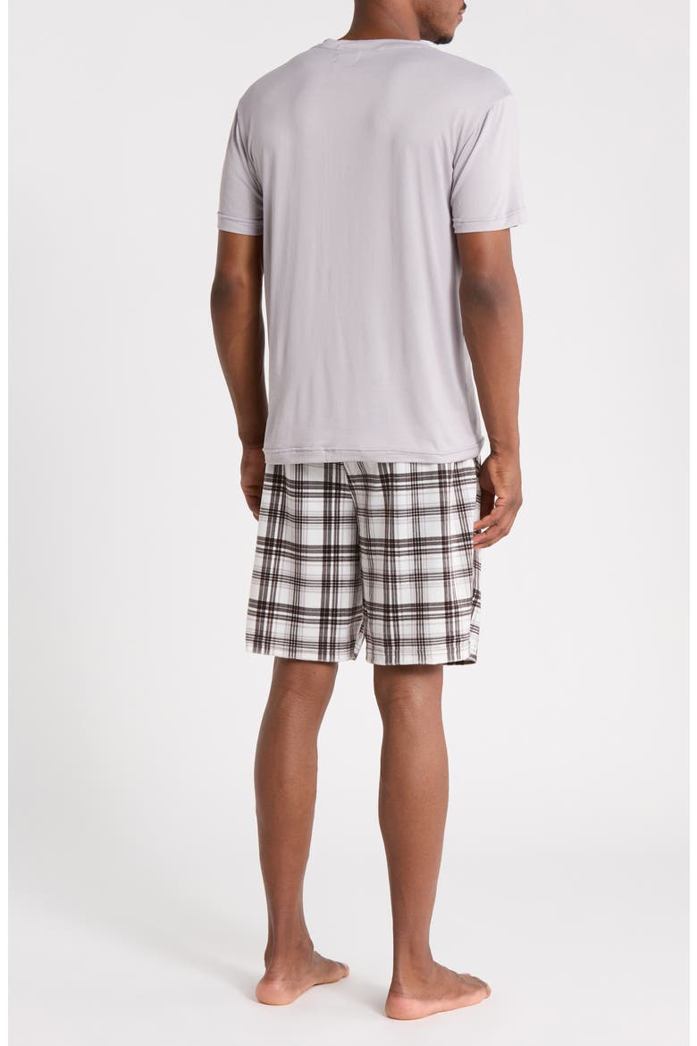 Crewneck T-Shirt & Shorts Pajama Set, Alternate, color, OMBRE BLUE/BRIGHT WHITE