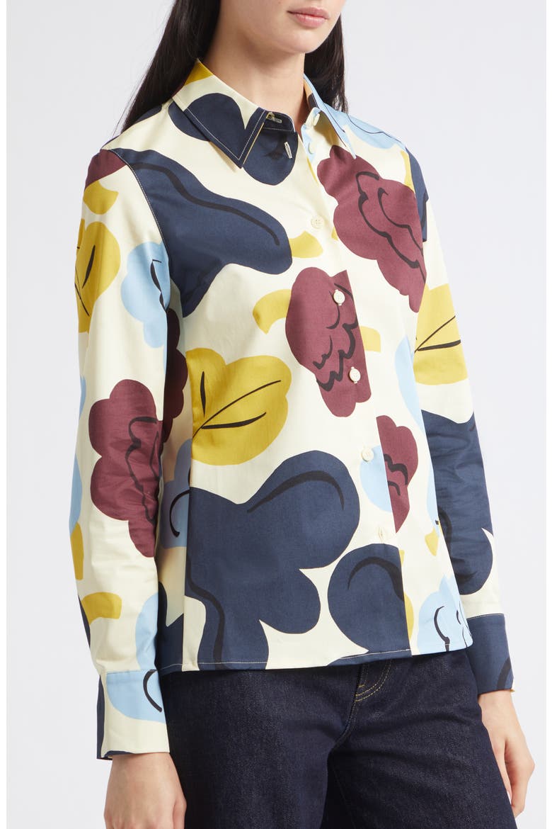 Spontaani Kukasta Kukkaan Print Shirt, Alternate, color, YELLOW BLUE DK BLUE