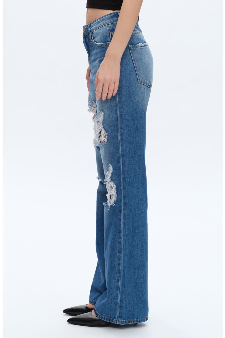 Rita Ripped Super High Waist Wide Leg Jeans, Alternate, color, VIVID BLUE