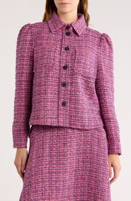 AREA STARS Isla Tweed Shirt Jacket