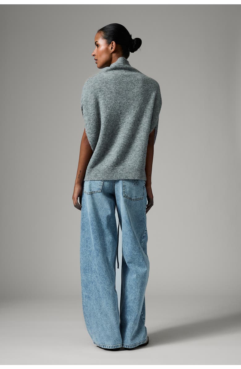 Day Frodie Mock Neck Draped Vest, Alternate, color, Grey Melange